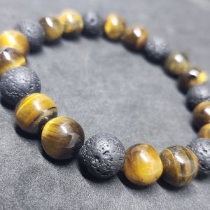 Tigers Eye and Lava Stone aromatherapy bracelet